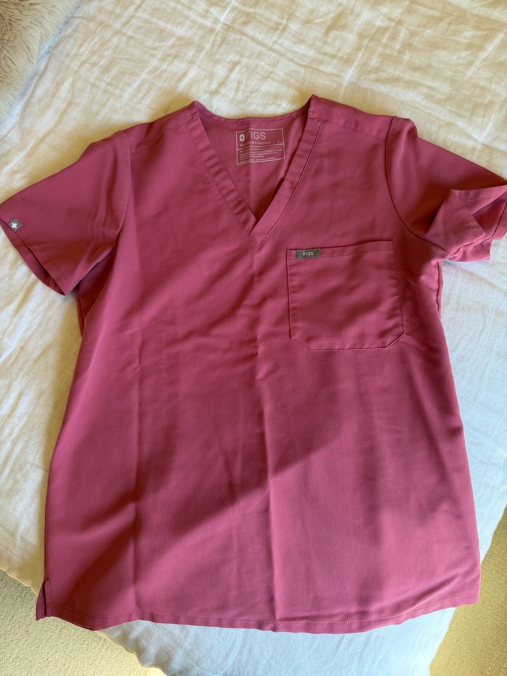 FIGS Women's Scrub Top in Dusty Rose